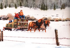 Sold Paintings: Winter Hay Ride