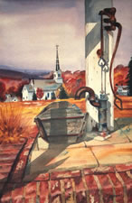 Sold Paintings: Church and Pump