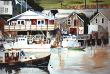 Sold Paintings: Hustle in the Harbor