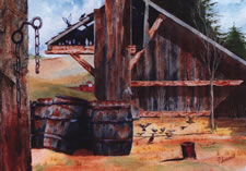 Sold Paintings: Old Cider Barrels